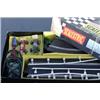 Image 1 : Bilbana, Scalextric, 1964, komplett med banor, transformator, racken och tva bilar (en defekt)....