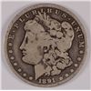 Image 1 : 1891-CC MORGAN SILVER DOLLAR, VG