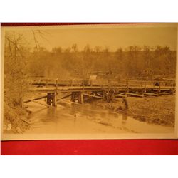 POST CARDS RPPC WAR 1 VILLAGE RIVER HOUSES BRIDGE