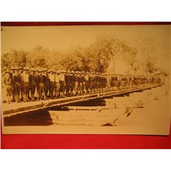 POST CARDS RPPC POST CARDS RPPC PONTOON BOATS WAR 1 AT ATTENTION