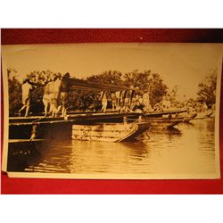 POST CARDS RPPC TWO WAY BRIDGE PONTOON BRIDGE WAR WOLD 1 SOLDIERS