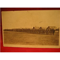 POST CARDS RPPC WAR WORLD 1 MARCHING DRILL ATTENTION CAMP BASE