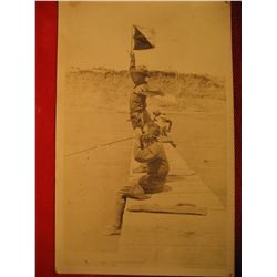 POST CARDS RPPC WWI ww1 war SIGNAL MEN Real Photo HORN FLAG
