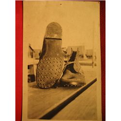 POST CARDS RPPC UNIQUE PHOTOGRAPH OF A SOLDIERS BOOT'S