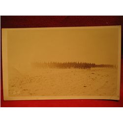 POST CARDS RPPC WAR WORLD 1 MARCHING SNOW MILITARY CADENCE