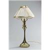 Image 1 : POUL FOLLOT Paris Tischleuchte Bronze vergoldet Messing vergoldet. Reliefiertes Gingkoblattd...