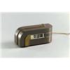 Image 1 : LAWSON TIME INC. Pasadena Kem Weber Tischuhr The Zephyr Messing Bronze Plastik und Email. Ban...