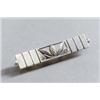Image 1 : GEORG JENSEN Kopenhagen Brosche Silber. Schmale querrechteckige Form seitlich mit je drei se...