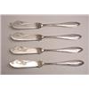Image 1 : FRANZ BAHNER AG. Düsseldorf Peter Behrens 4 Fischmesser Silber. Stlilisiertes geschwungenes...
