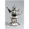 Image 1 : BRUCKMANN & SÖHNE Heilbronn Rudolf Rochga Kaffeekanne mit Rechaud Silber. Reliefiertes geometr...