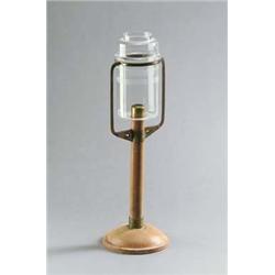 RUPPEL-WERKE Gotha Windlicht Eisen Messing und Glas. Runder terracottafarbener Fuß und Schaft...