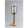 Image 1 : RUPPEL-WERKE Gotha Windlicht Eisen Messing und Glas. Runder terracottafarbener Fuß und Schaft...