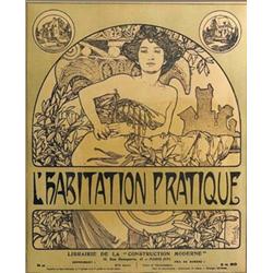ALPHONSE MUCHA (1860-1939) L'habitation Practique Farblithographie auf Papier. Werbeplakat für...