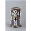Image 1 : WALTER U. MARCELL GOLDSCHEIDER Wien Vase Keramik. Heller Scherben violettbraune Überlaufglasu...