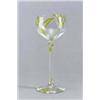 Image 1 : THERESIENTHALER KRISTALLWARENFABRIK Theresienthal Weinglas farbloses Glas. Hellgrüne und weiße...