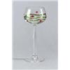 Image 1 : THERESIENTHALER KRISTALLWARENFABRIK Theresienthal Weinglas farbloses Glas. Kuppa mit kirschrot...