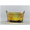 Image 1 : DAUM FRÈRES Nancy Jardiniere Glas Silber. Schwachgrünes Glas partiell braun überfangen eisg...