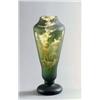 Image 1 : DAUM FRÈRES Nancy Vase farbloses Glas mit Pulvereinschmelzungen. Mehrtonig braun und grün über...