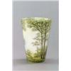 Image 1 : DAUM FRÈRES Nancy Vase farbloses Glas transluzider weißer Innenüberfang mit gelben Pulvereins...