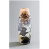 Image 1 : EMILE GALLE Nancy Vase farbloses Glas. Partiell weiß und lachsfarben unterfangen sowie weiß v...
