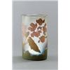 Image 1 : EMILE GALLE Nancy Vase farbloses matt geätztes Glas. Farbige Außenüberfänge in Rosé und Grün...