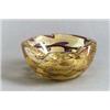 Image 1 : BAROVIER & TOSO Murano Ascher farbloses Glas. Auf craquelierter Goldfolie spiralförmig eingesc...