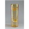 Image 1 : VE ART Murano Vase honigfarbenes Glas. Hohe zylindrische Form auf leicht gewölbtem Stand schw...