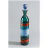 Image 1 : VENINI & C. Murano Fulvio Bianconi Flakon farbloses Glas. Dunkelgrüner Überfang umlaufend ein...