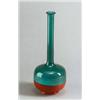Image 1 : VENINI & C. Murano Giò Ponti Flakon dunkelgrünes weißes und dunkelrotes Glas. Unterer Teil de...