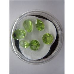 Assorted cut green Peridot gemstones