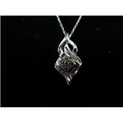 Black & White Diamond Sterling Silver Necklace 0.15CT