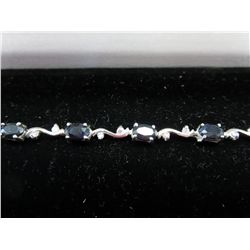 2 carat sapphire tennis bracelet .925 silver