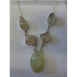 African Agate Custom Sterling Silver Necklace
