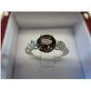 Image 1 : Brown quartz Dinner Ring set with 8 diamonds
