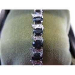 14.55 carat sapphire & diamond tennis bracelet