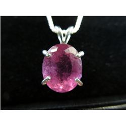 Bubble gum pink tourmaline necklace. 4.19 carat