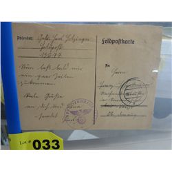 Nazi German soldier's field post card & letter