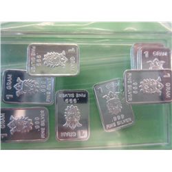 Ten .999 solid silver Scottsdale Lionhead bars