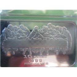 .999 silver "Last Supper" art bar