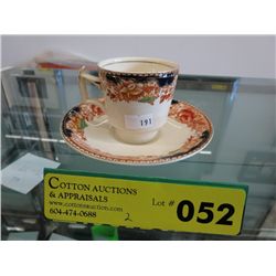 English demitasse. Hand decorated