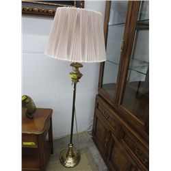 Brass floor lamp with clean shade