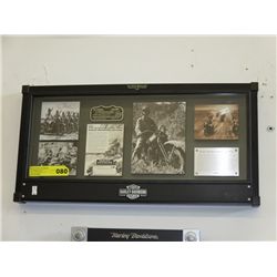 Framed 3-D Harley Davidson memorabilia
