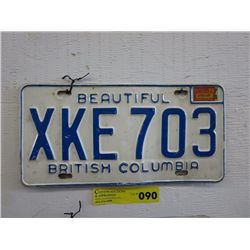 Pair of BC 1970 license plates