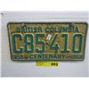 Image 1 : One BC Centenary 1957 license plate