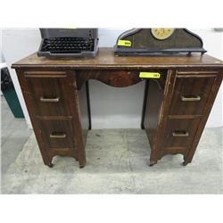 Vintage makeup table, waterfall veneer