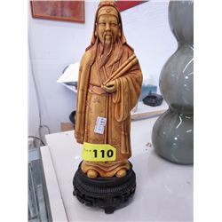 Oriental statue, 11" tall, 5" wide at base
