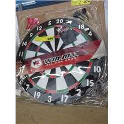 Win Max dart board and darts