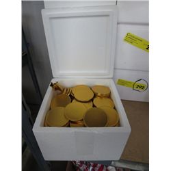 Case of gold foil wrapped chocolates