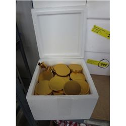 Case of gold foil wrapped chocolates