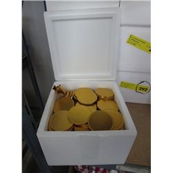 Case of gold foil wrapped chocolates